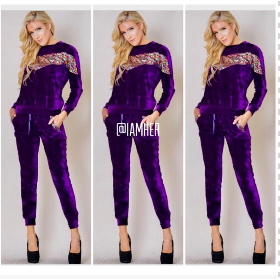 Velour Sequin Set