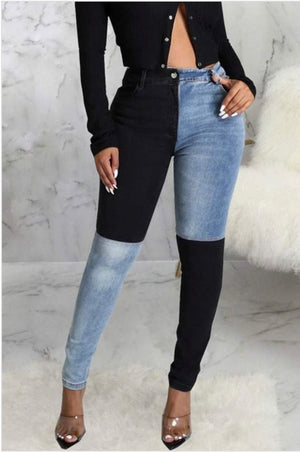 Denim Color Block Jean