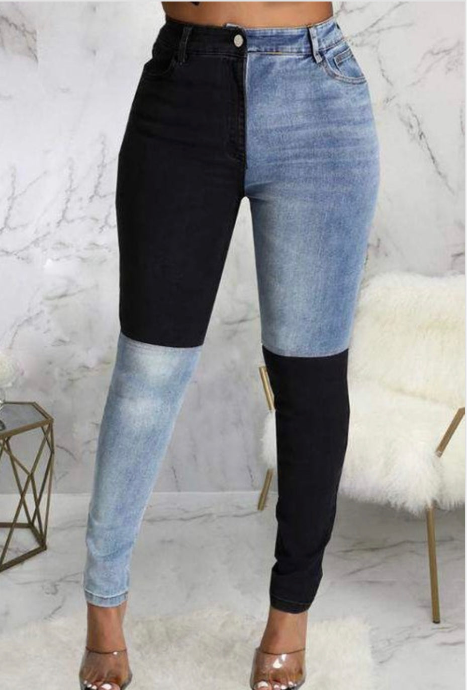 Denim Color Block Jean